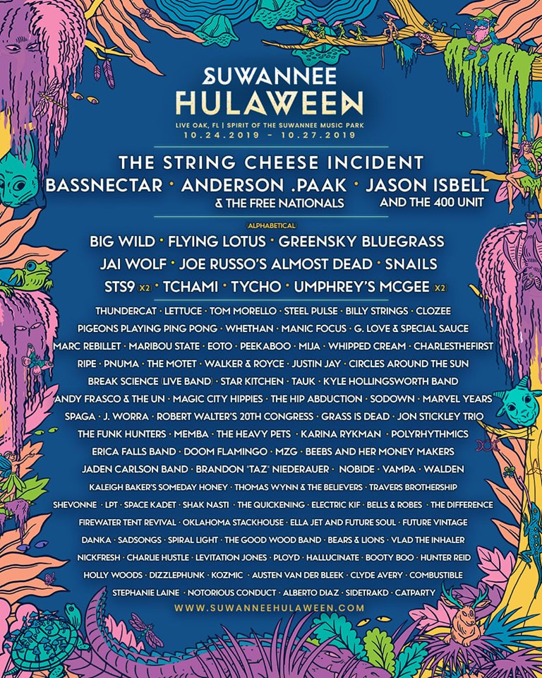 Suwannee Hulaween Full 2019 Lineup