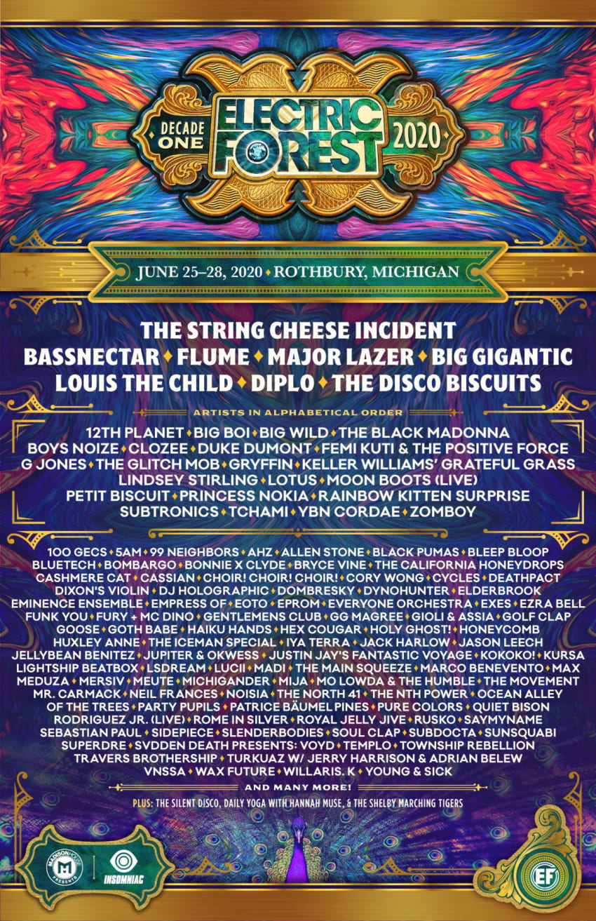 Electric Forest 2020 Initial Lineup