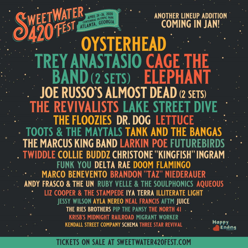 SweetWater 420 Fest 2020 Lineup Additions