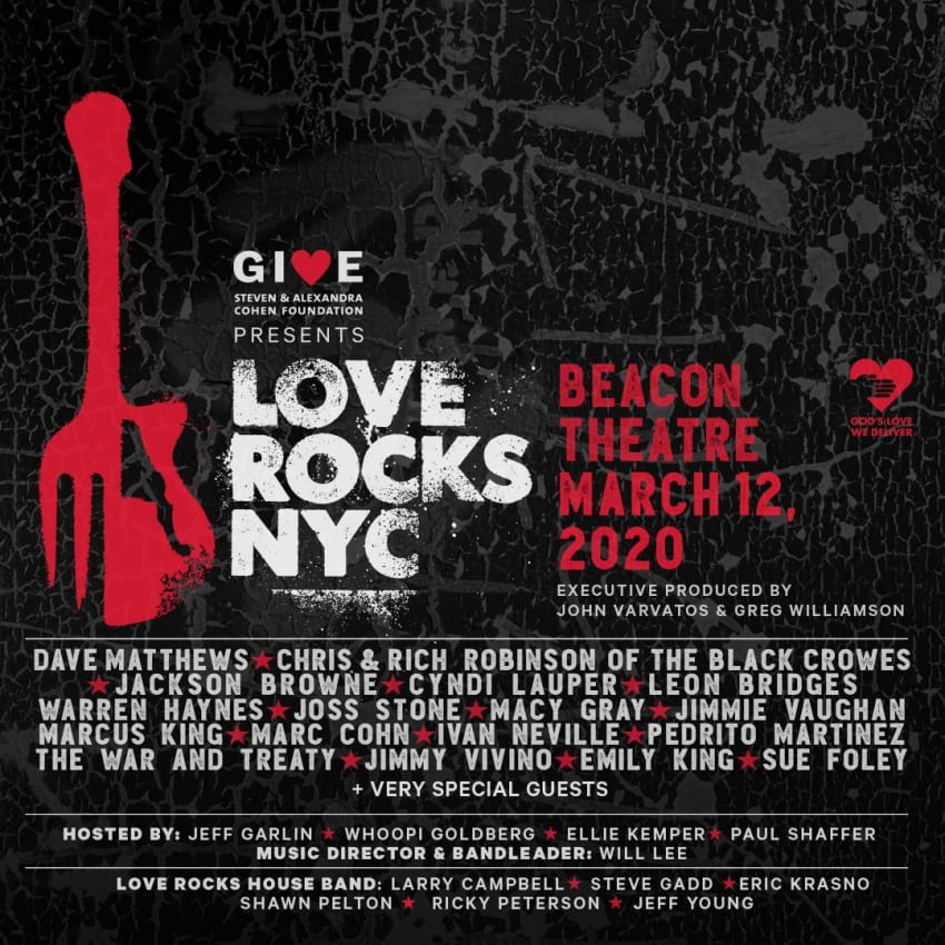 Love Rocks NYC Announces 2020 Lineup Including Dave Matthews, Chris