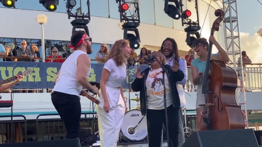 Watch Mavis Staples, Steve Poltz & Della Mae Guest With Lake Street Dive On Cayamo