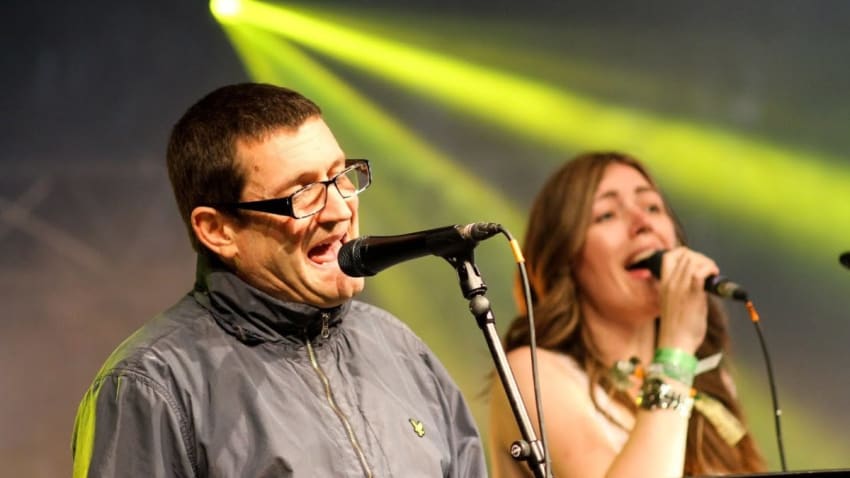 Paul Heaton and Jacqui Abbott perform on the BBC Introducing stage at Glastonbury Festival 2014