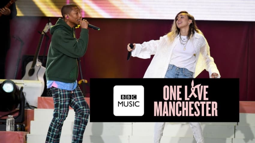 Pharrell Williams and Miley Cyrus - Happy (One Love Manchester)