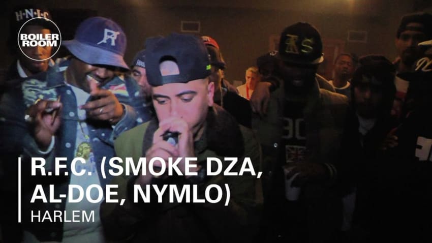 R.F.C. (Smoke DZA, Al-doe, NymLo) Cypher - Boiler Room Rap Life Harlem