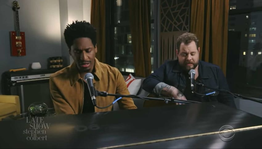 Jon Batiste Nathaniel Rateliff Hold On Im Comin Cover Colbert