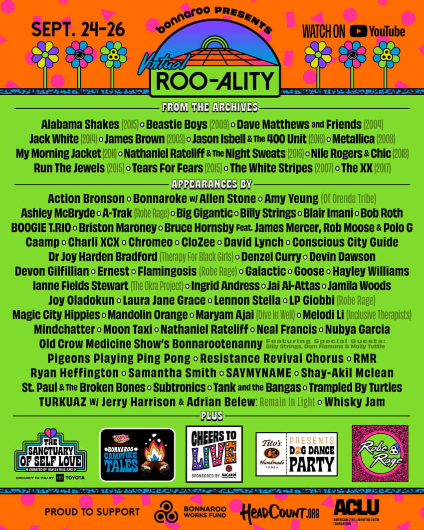 Bonnaroo Virtual ROO-ALITY Livestream Special Lineup