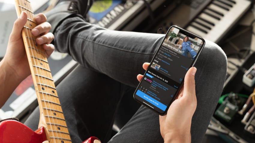 JamBase iOS Mockup - Livestreams - Crop
