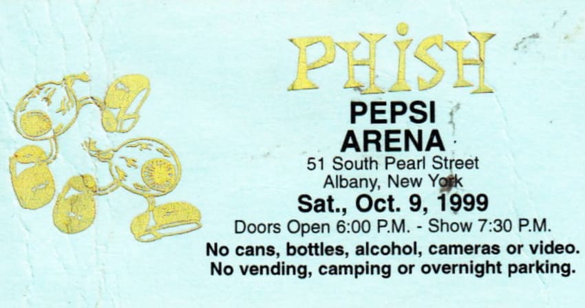 Phish Albany 1999 Ticket