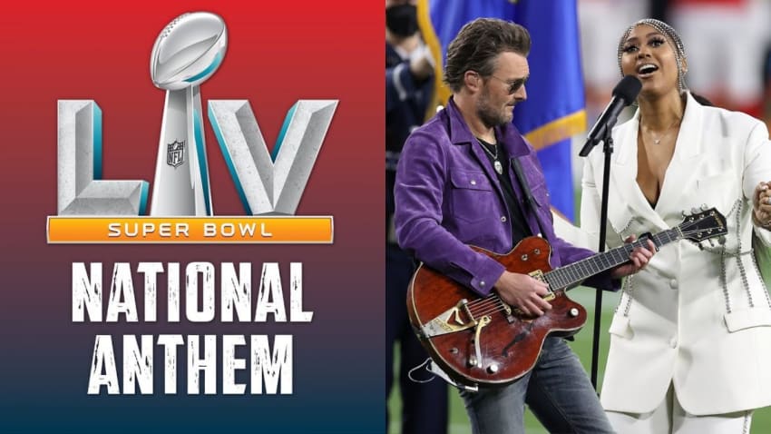 Jazmine Sullivan & Eric Church Sing the National Anthem at Super Bowl LV