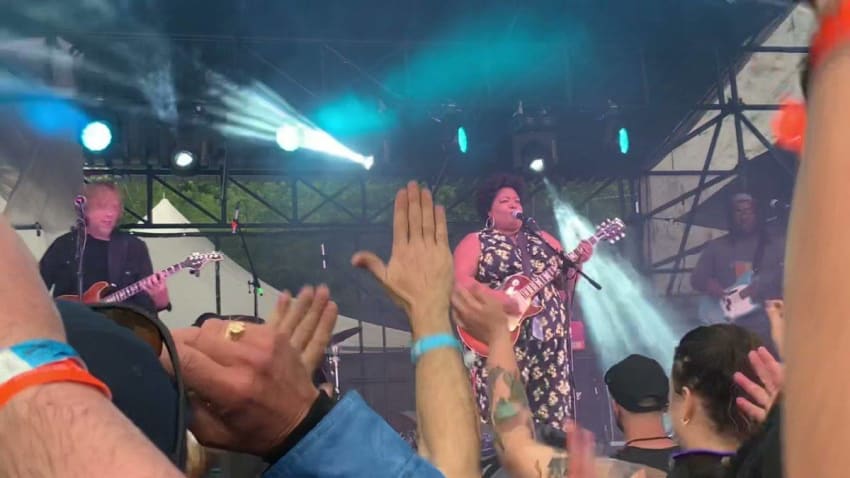 Celisse Henderson and Trey closer at Peach Fest