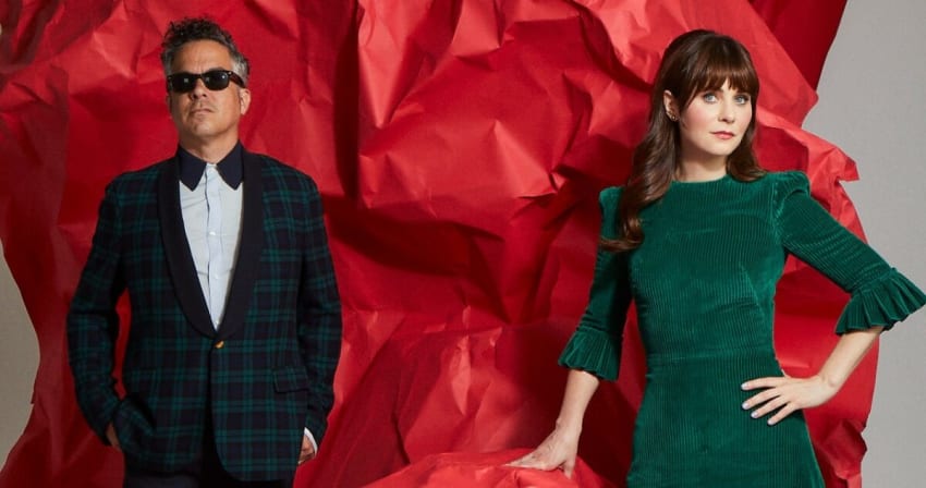She & Him press Christmas album