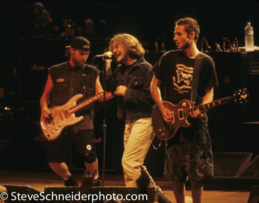 Pearl Jam play the Mecer Arena, Seattle on 12-7-1993.