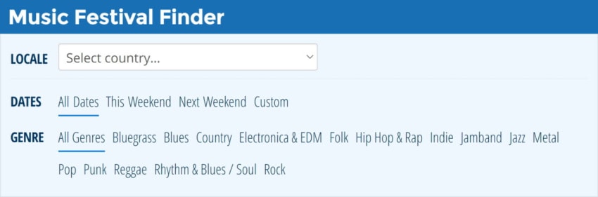 Music Festival Finder
