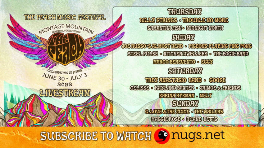 Peach Music Festival Livestream Lineup 2022