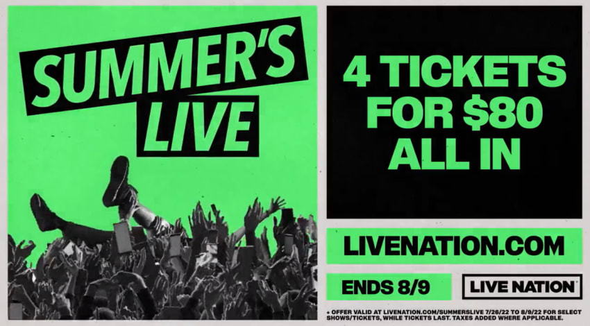 Live Nation $80 Tickets