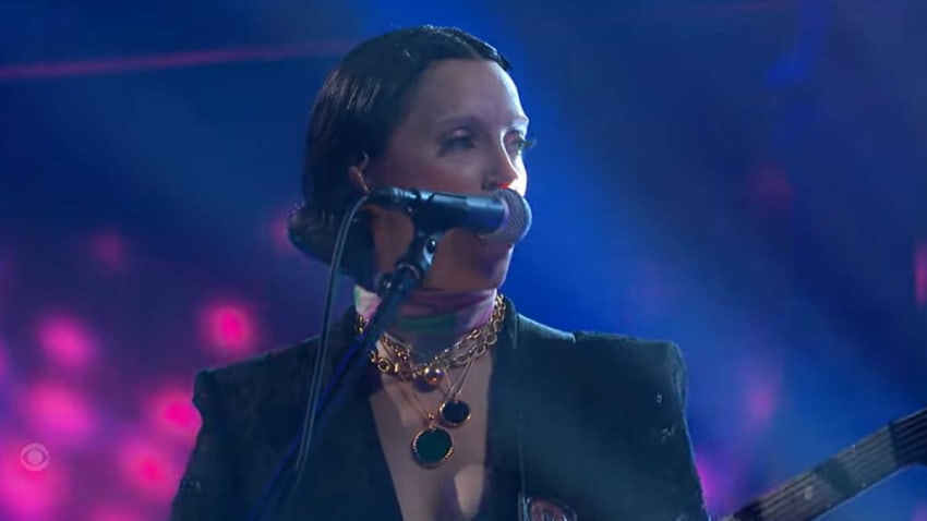 St. Vincent Performs ‘Down’ With Louis Cato & Late Show Band On ‘Colbert’