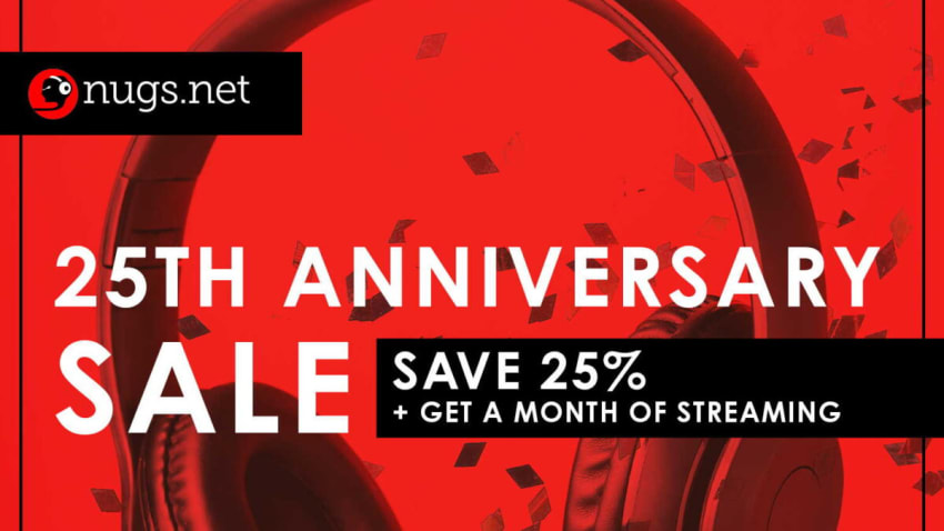 nugs.net 25th Anniversary Sale: Save 25% & Get 1 Month Free Streaming
