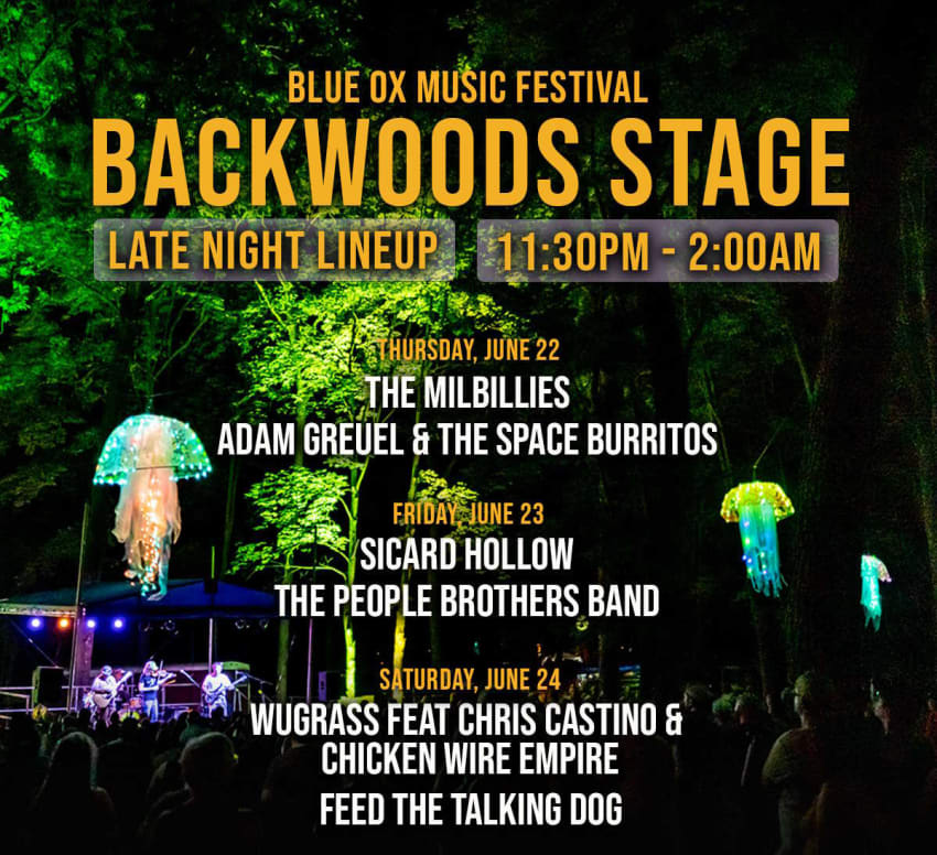 blue ox backwoods 2023 nighttime lineup