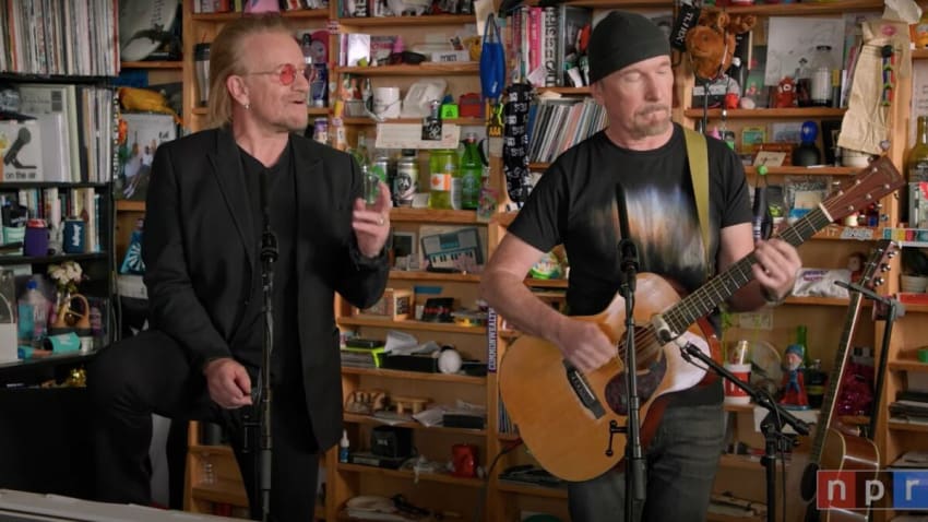 U2’s Bono & The Edge Perform Stripped-Down ‘Tiny Desk Concert’ For NPR