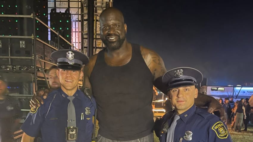 See Shaq Show Off Free Throw Skills During DJ DIESEL Set At Electric Forest