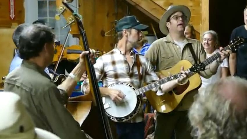 Watch Steep Canyon Rangers Avoid Thunderstorm At Festival With Indoor Robbie Robertson Tribute