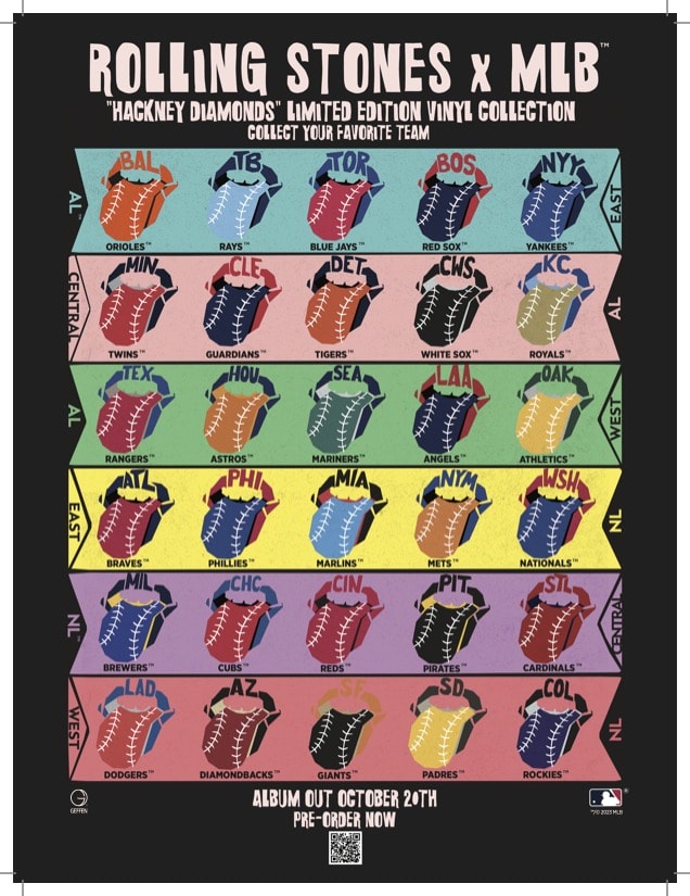 Rolling Stones MLB vinyl poster