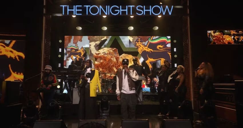 Lauryn Hill YG Marley Fallon Screen