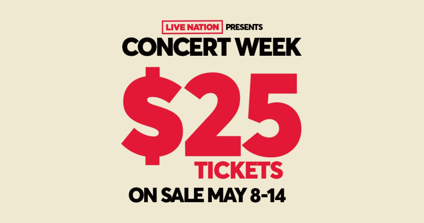 Live Nation Concert Week 2024 $25 Tickets