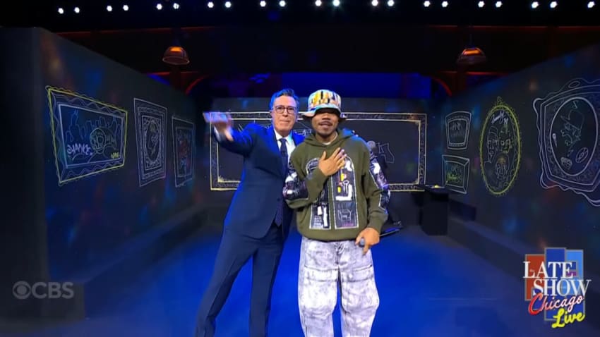 Chance The Rapper Gets 'Together' With Visual Artist Slang For Live Hometown Performance On 'Colbert'
