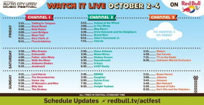 Austin City Limits Music Festival 15 Webcast Schedule Announced