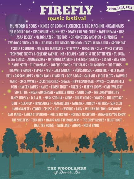 2016 music cheap festival calendar