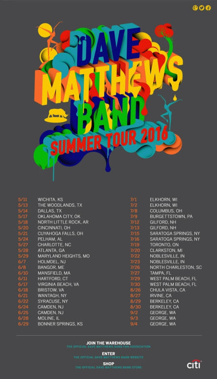 Dave Matthews Band 2022 Tour Poster