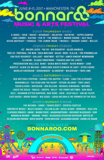 Bonnaroo Announces 17 Daily Schedule