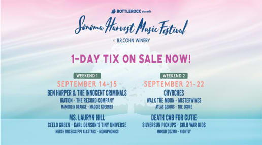 Sonoma Harvest Music Festival 2019 Lineup Sep 14 22 2019