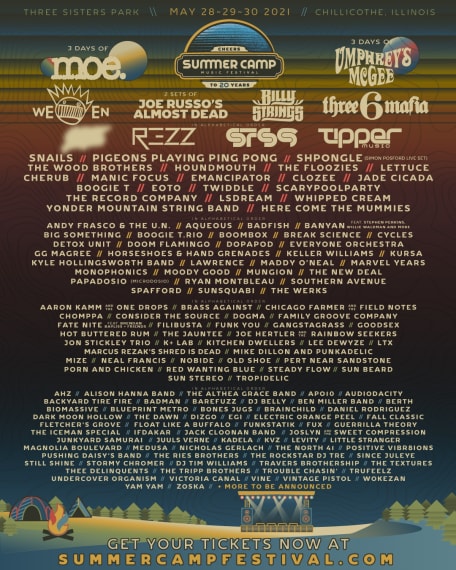 Summer Camp Music Festival Announces 2021 Lineup