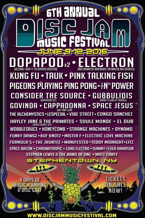 Disc Jam Music Festival Announces 2016 Lineup