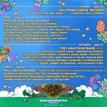 Peach Music Festival Daily Lineup 2019