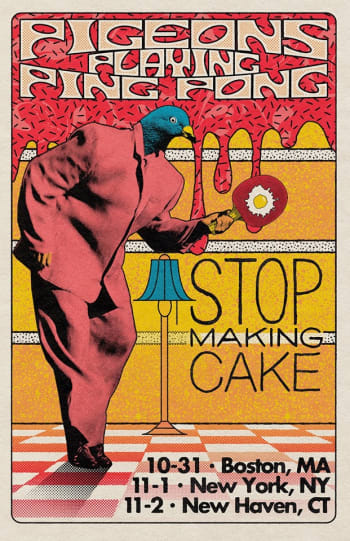 Pigeons Playing Ping Pong Stop Making Cake