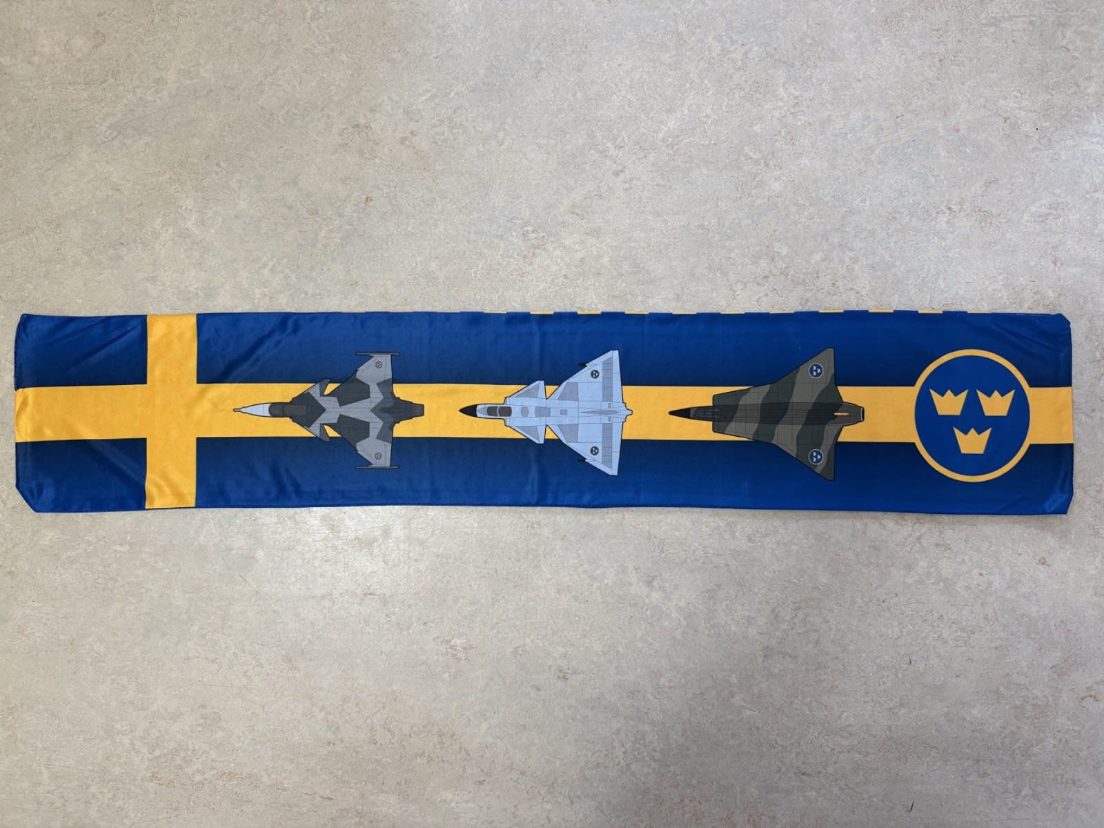 Swedish Air Force Scarf with Gripen Viggen and Draken Fighter Jets Halsduk 2025 thumbnail 2