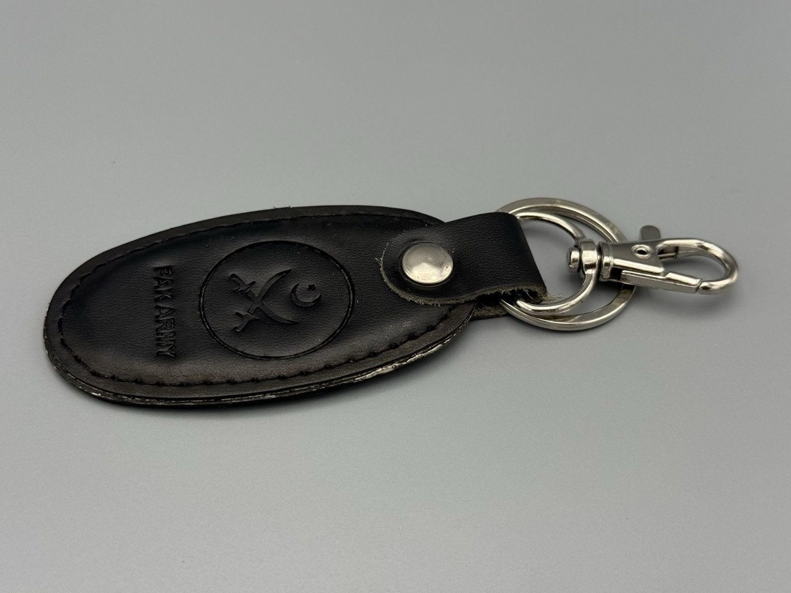 Pakistan Army Offcial Leather Keychain in Black color Beautiful and Classic