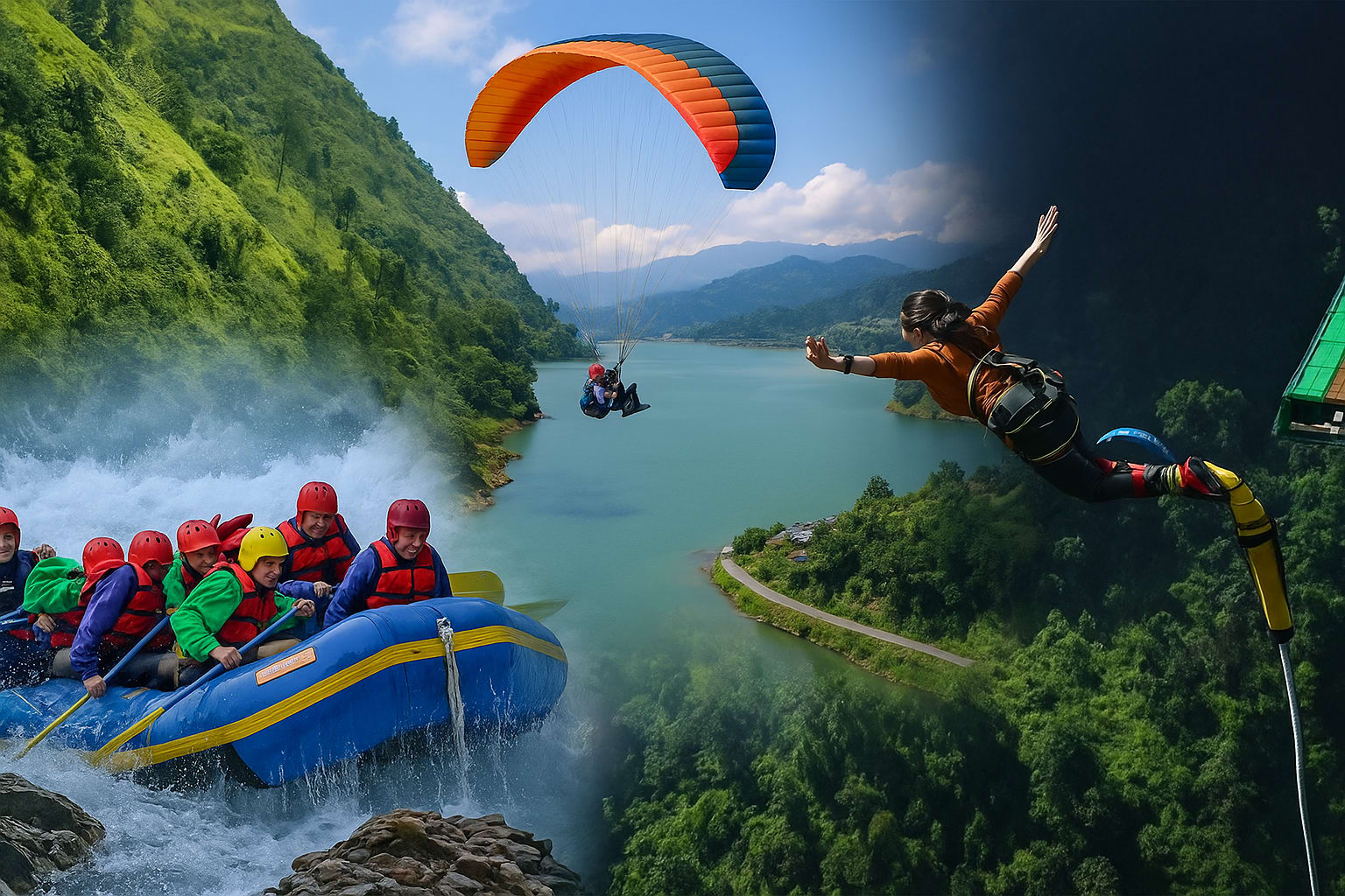 Paragliding · Rafting · Bungee Jumping — Pokhara · Kushma