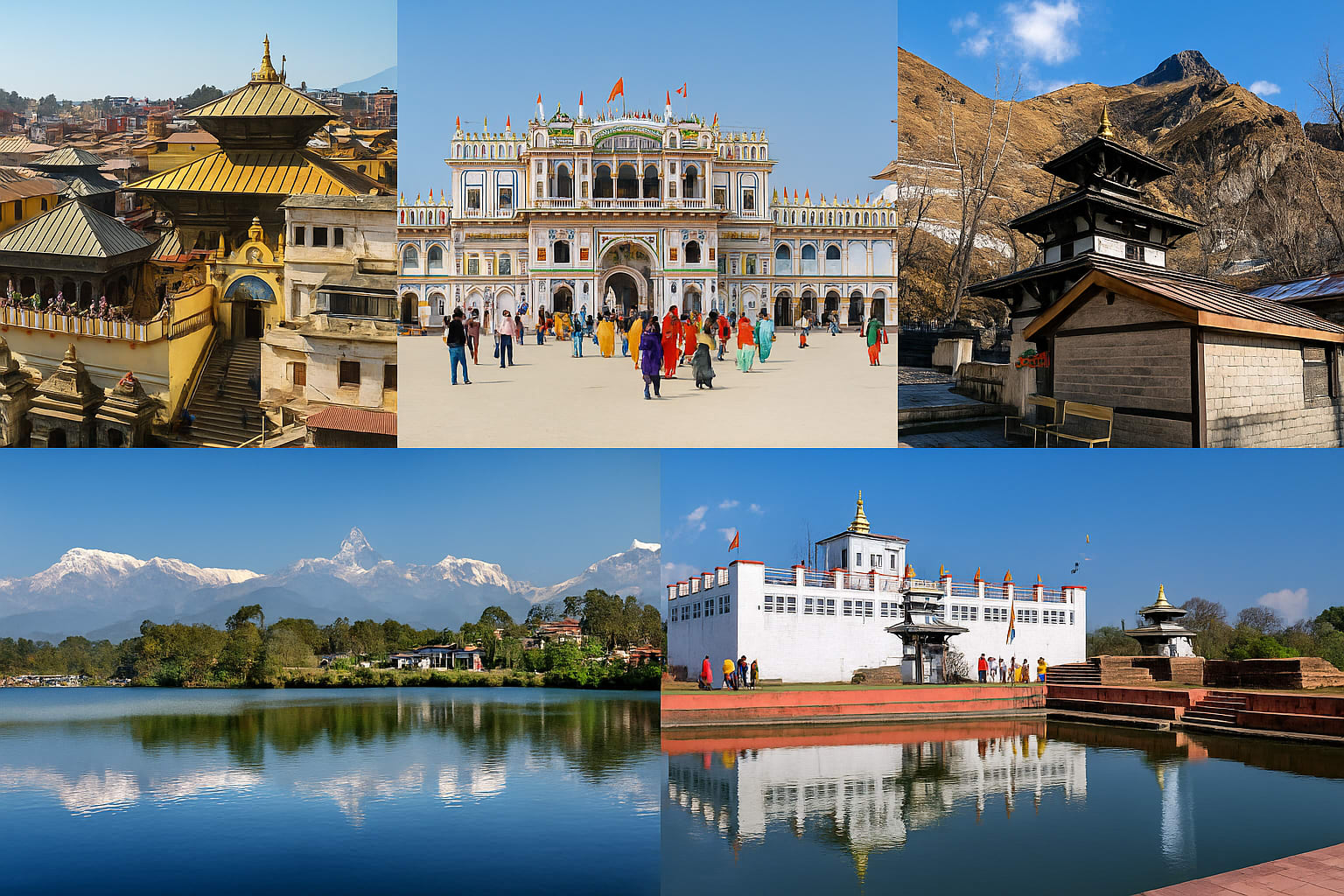 Lumbini · Janakpur · Kathmandu · Pokhara · Muktinath — Lumbini · Janakpur · Kathmandu