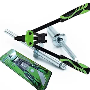 13" inch Hand Riveter Double Handles Nail Gun M3.2 / M4.0 / M4.8 / Industrial & Professional Riveting Tools Heavy Duty Fast Hitting Rivet Gun with 1 Set of Hand Gloves and 10 Rivets