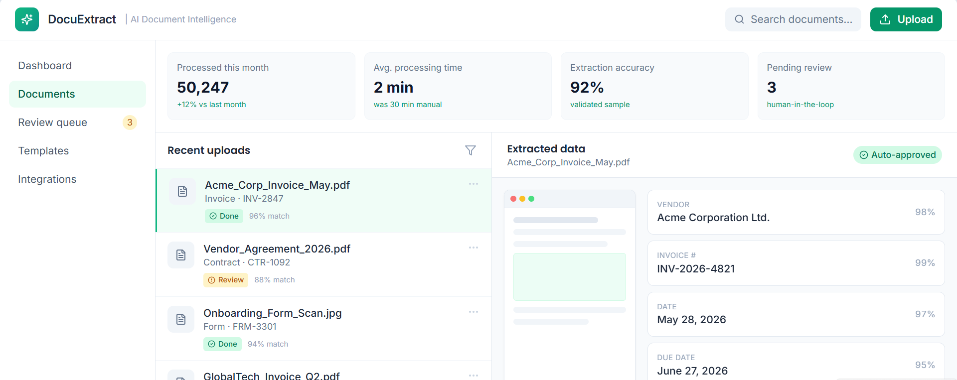 AI Document Processing & Extraction System