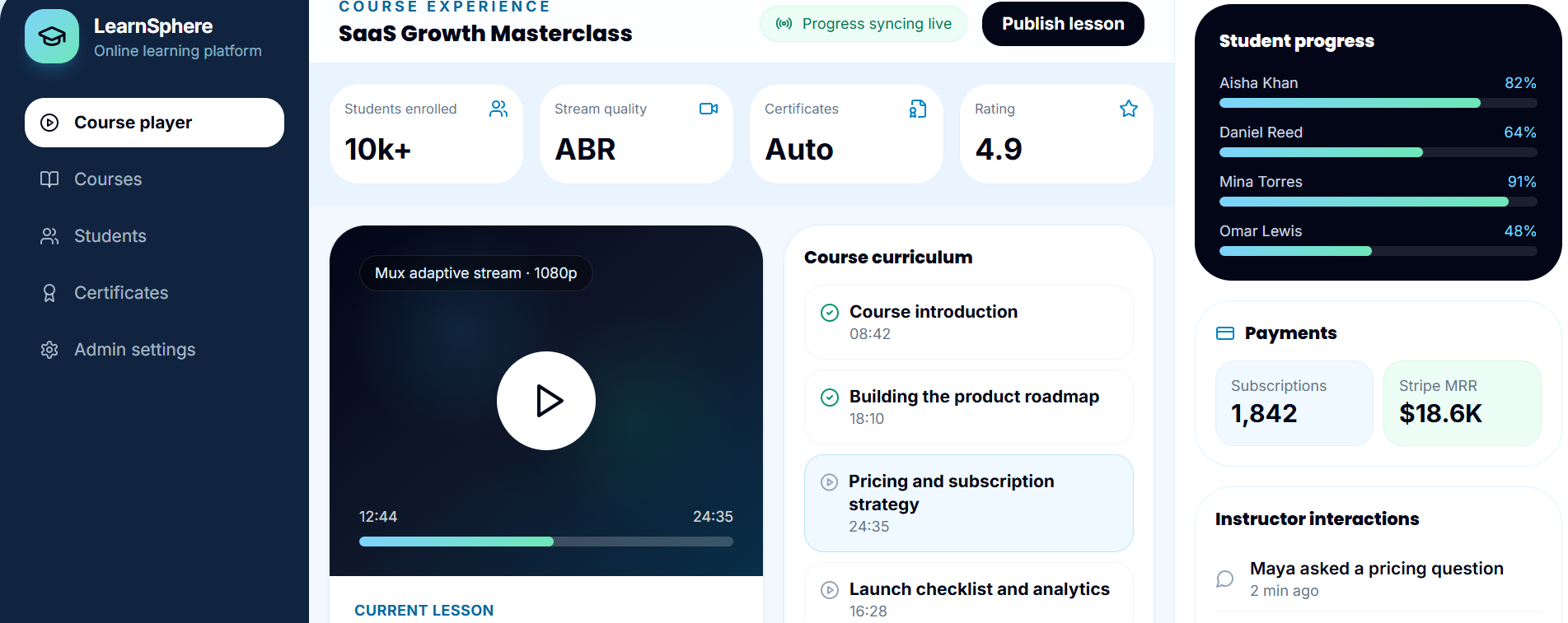 Online Learning Management System