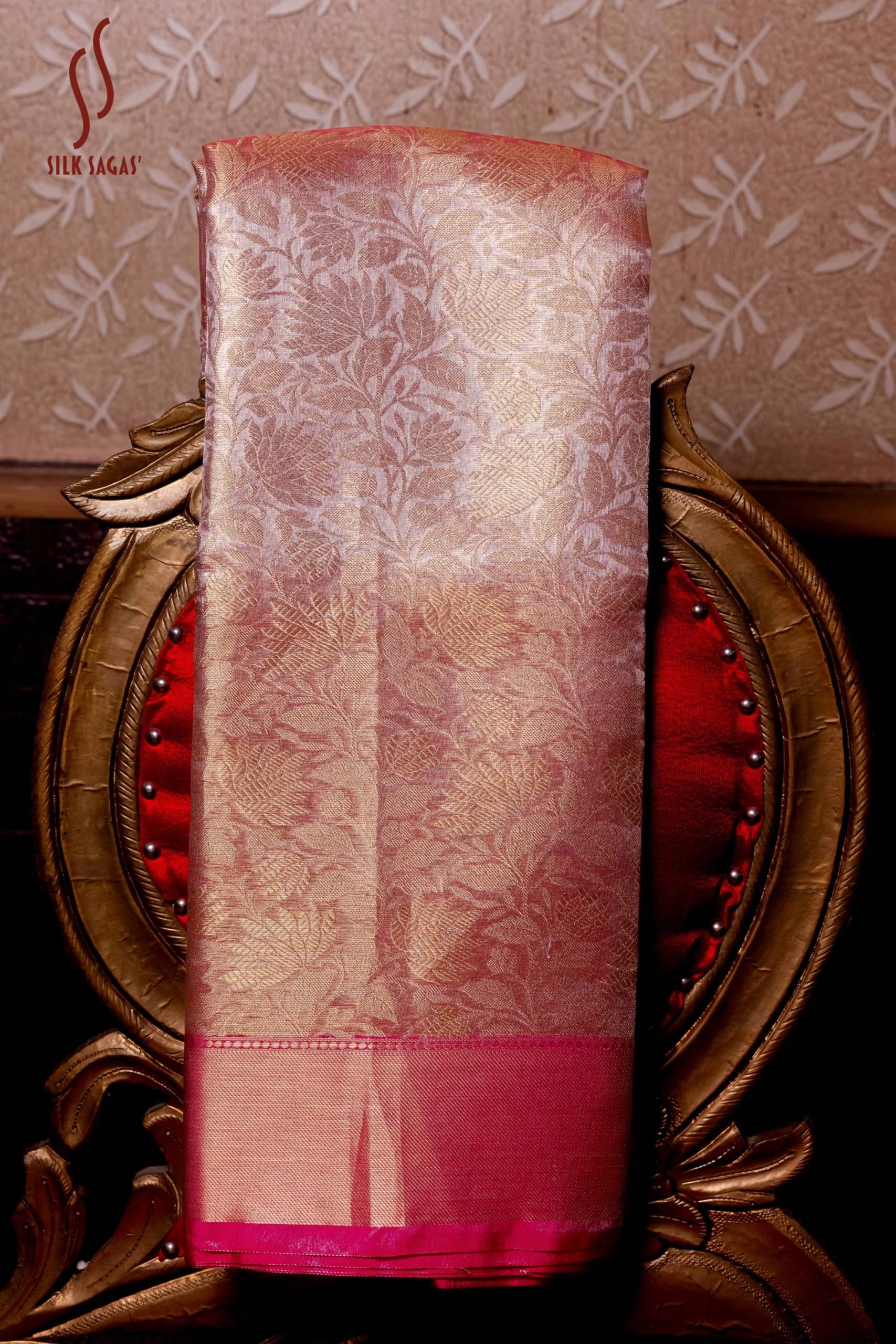 Blushing Plum Glass Tissue Silk Saree