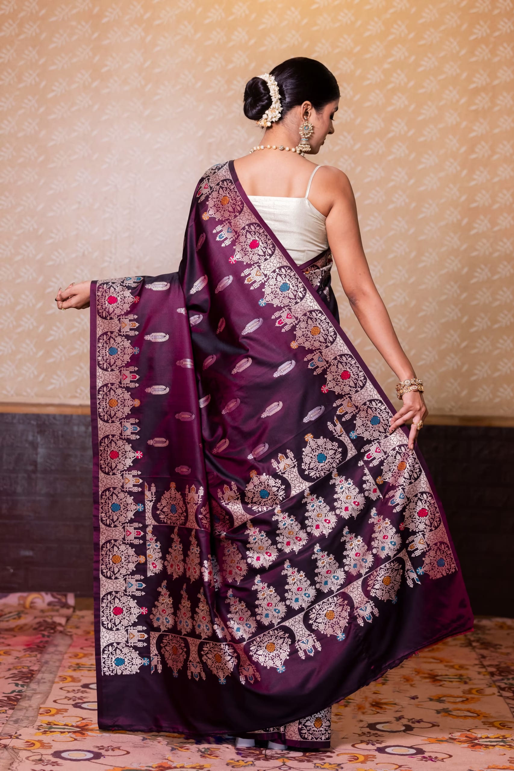 Deep Wine Ektata Silk Saree - Image 5