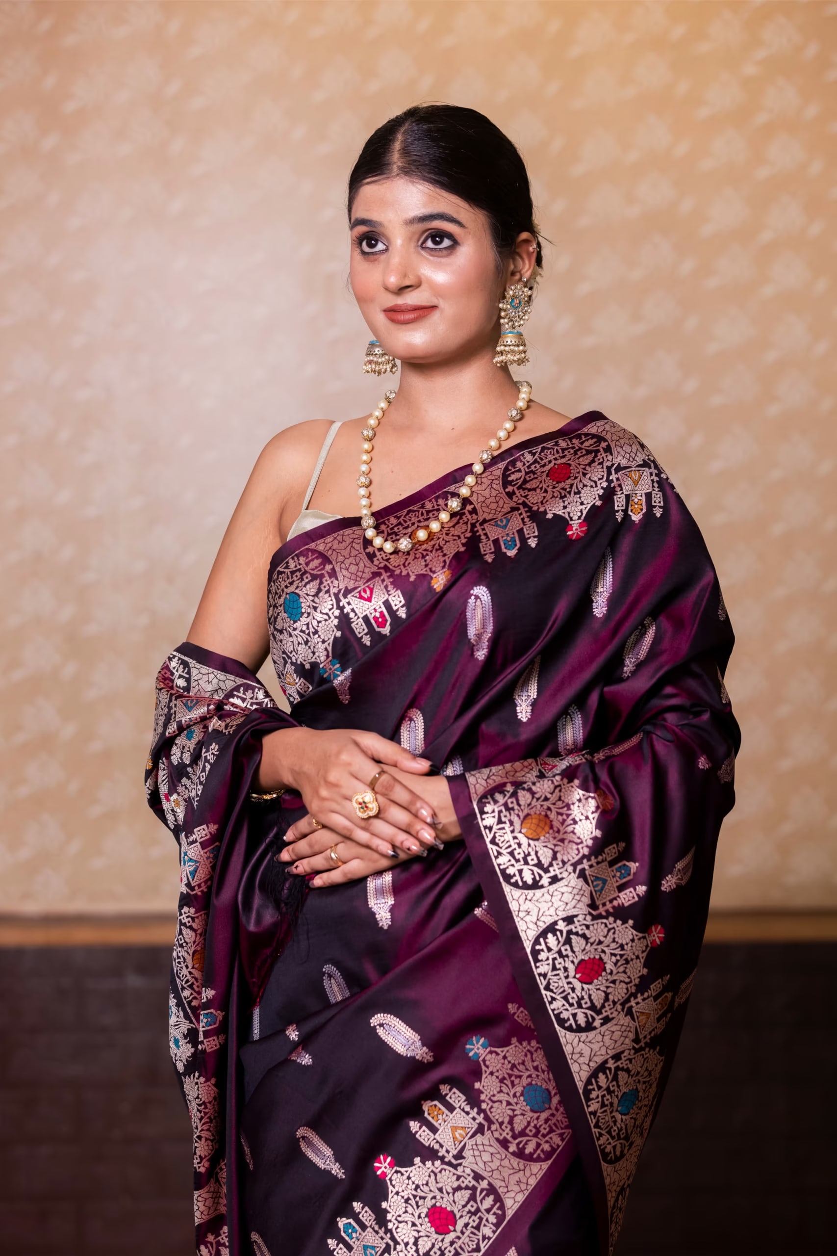 Deep Wine Ektata Silk Saree