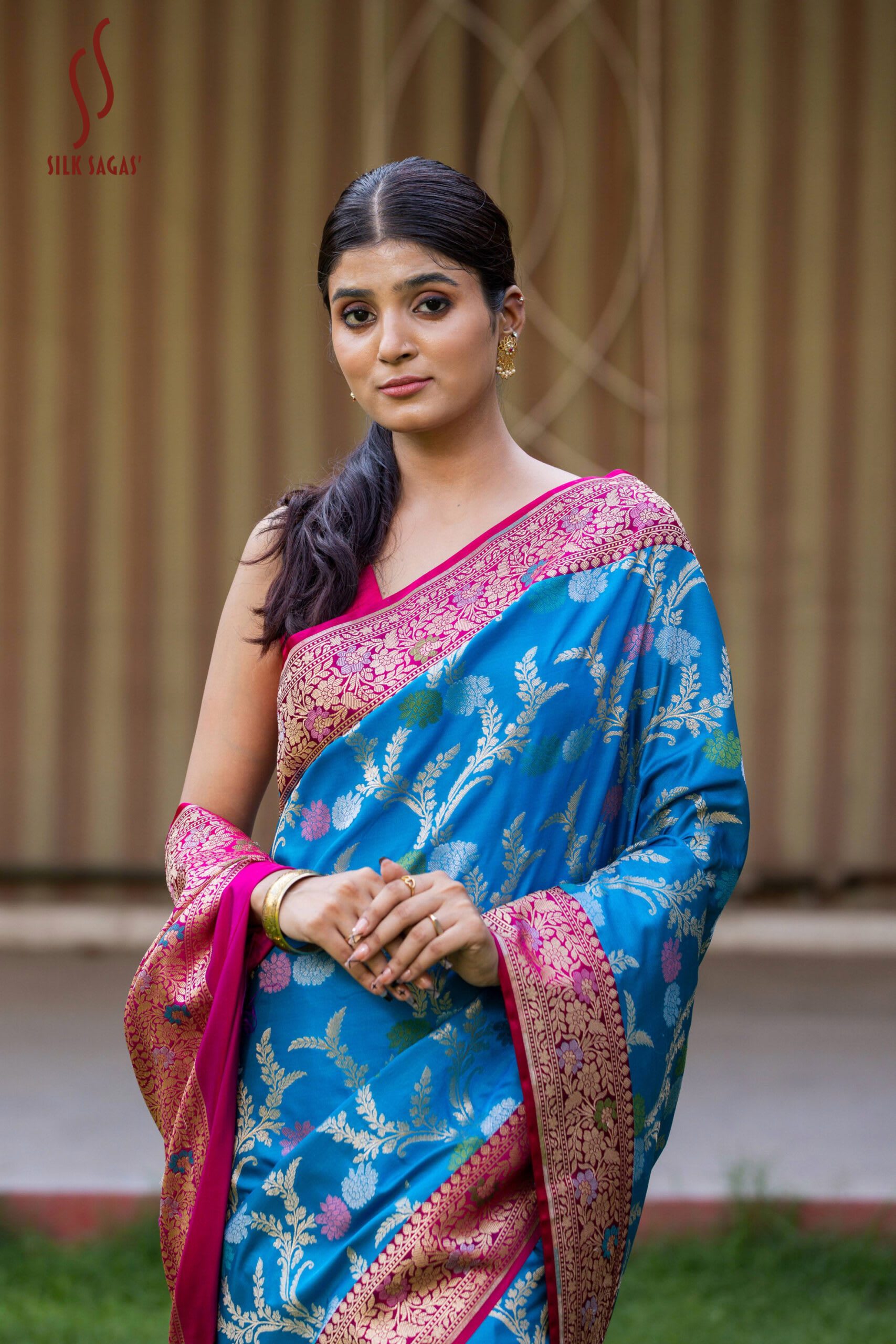 Blue Ektara Silk Saree