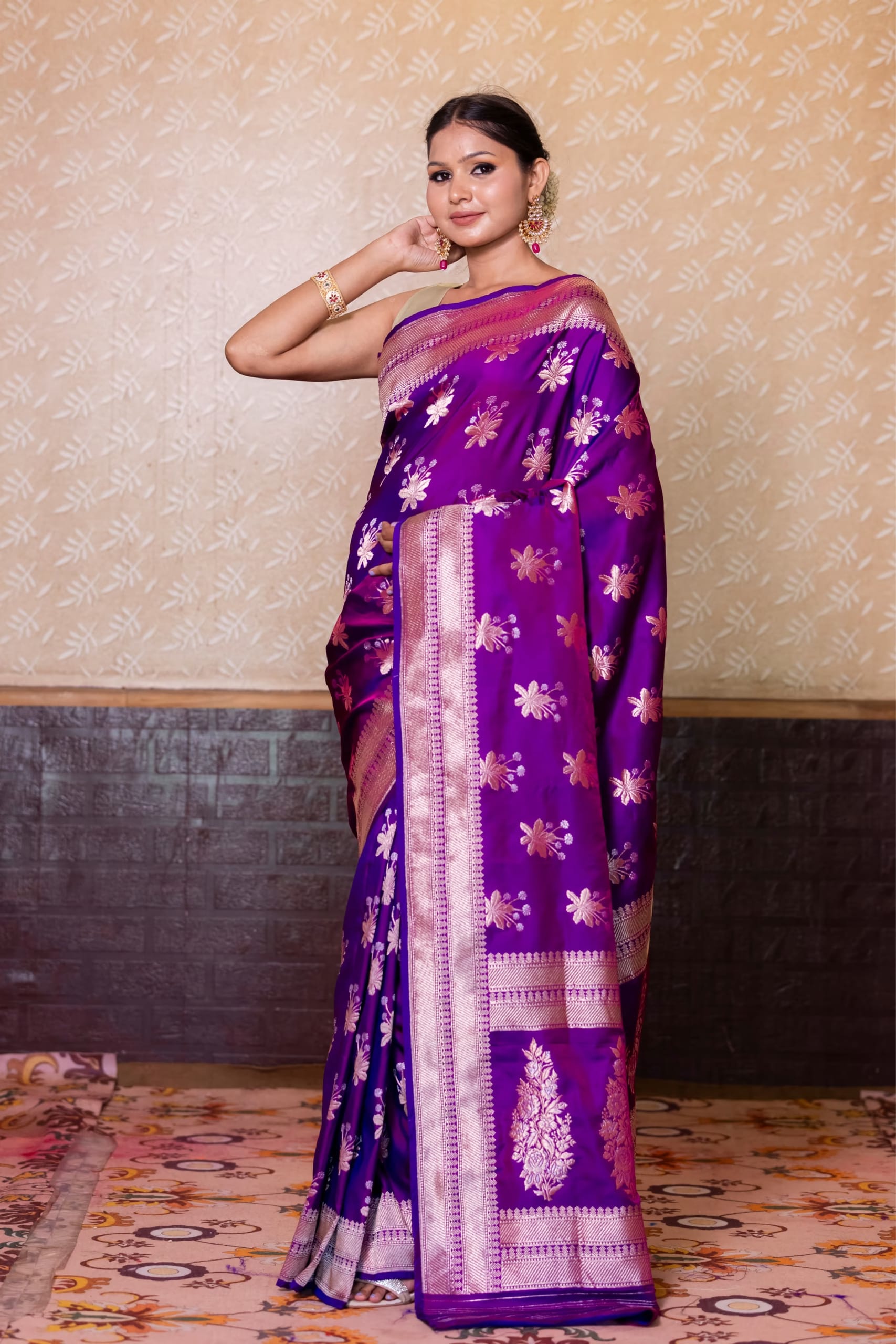 Deep Purple Mashru Silk Saree – Silk Sagas - Image 5